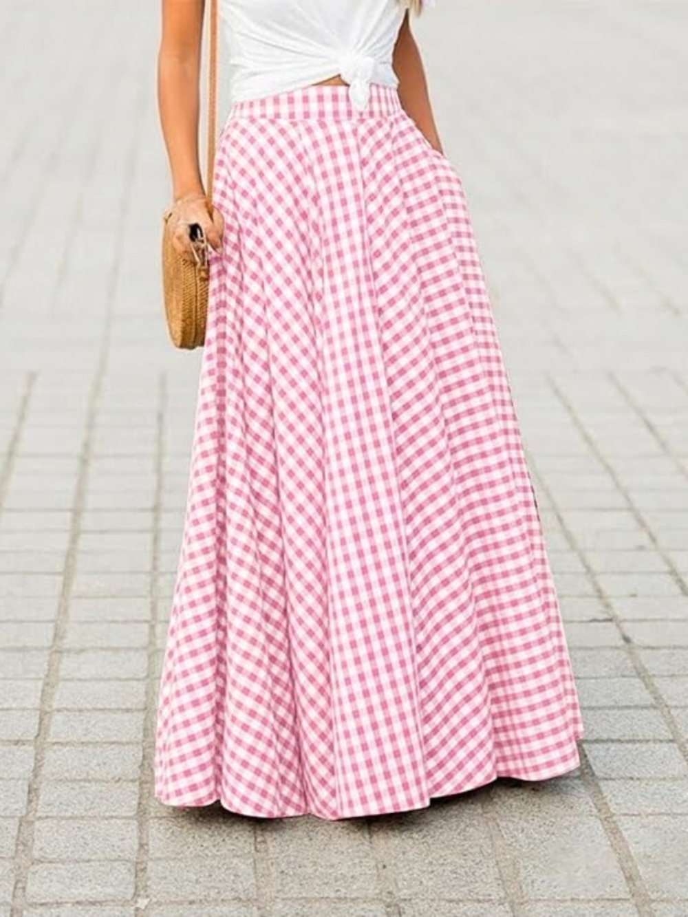 Women's Plaid Gingham Maxi Skirt - NWT - Size Medium